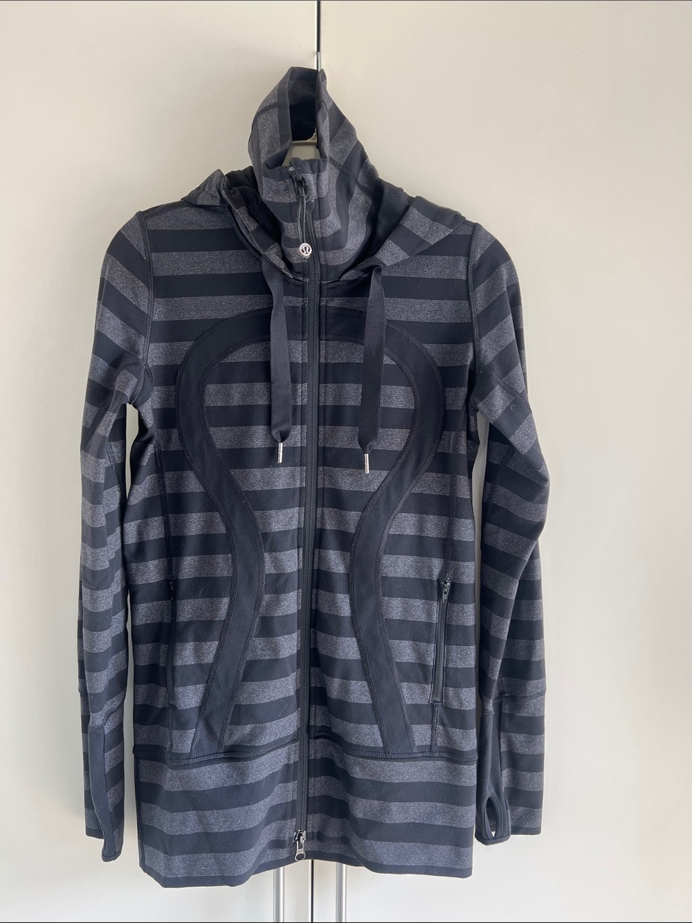 Lululemon Stride Jacket Black Black Micro Macro Stripe / Black